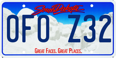 SD license plate 0FOZ32