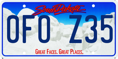 SD license plate 0FOZ35