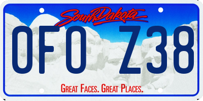 SD license plate 0FOZ38