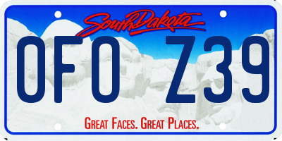 SD license plate 0FOZ39