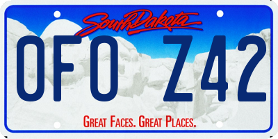 SD license plate 0FOZ42