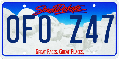 SD license plate 0FOZ47