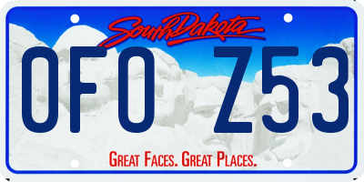 SD license plate 0FOZ53