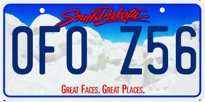 SD license plate 0FOZ56