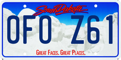 SD license plate 0FOZ61