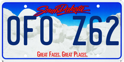 SD license plate 0FOZ62