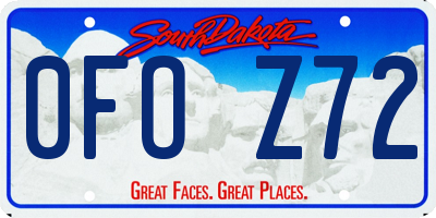 SD license plate 0FOZ72