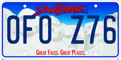 SD license plate 0FOZ76