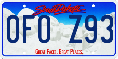 SD license plate 0FOZ93
