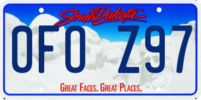 SD license plate 0FOZ97