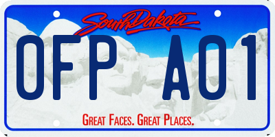 SD license plate 0FPA01