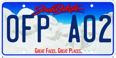 SD license plate 0FPA02