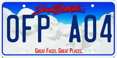SD license plate 0FPA04