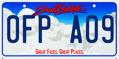 SD license plate 0FPA09