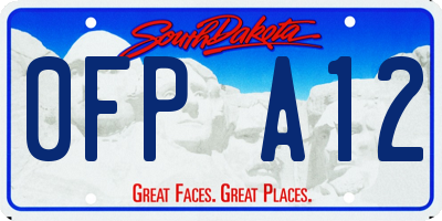 SD license plate 0FPA12