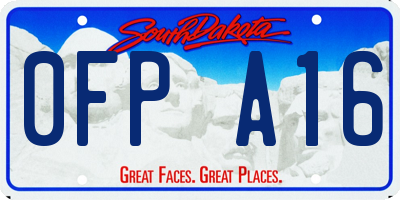SD license plate 0FPA16