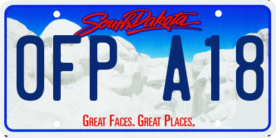 SD license plate 0FPA18