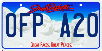 SD license plate 0FPA20
