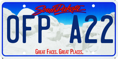 SD license plate 0FPA22