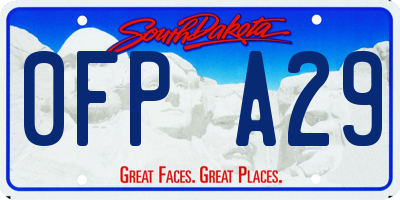 SD license plate 0FPA29