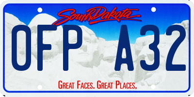SD license plate 0FPA32