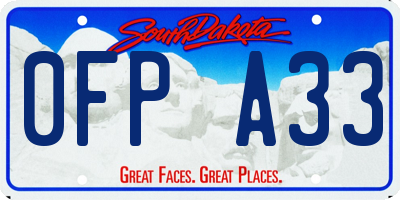 SD license plate 0FPA33