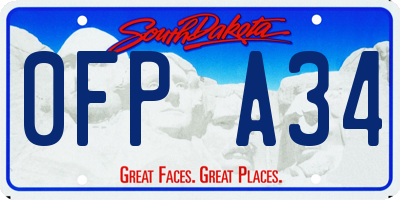 SD license plate 0FPA34