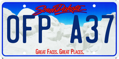 SD license plate 0FPA37