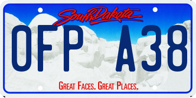 SD license plate 0FPA38