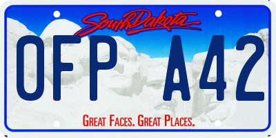SD license plate 0FPA42