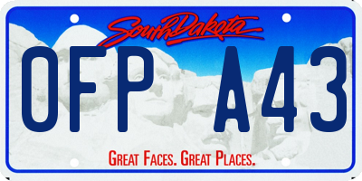 SD license plate 0FPA43