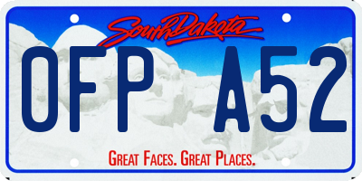 SD license plate 0FPA52