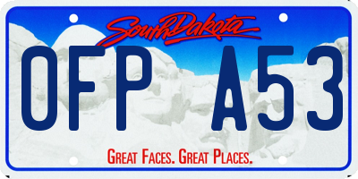 SD license plate 0FPA53
