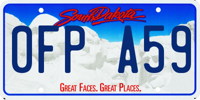 SD license plate 0FPA59