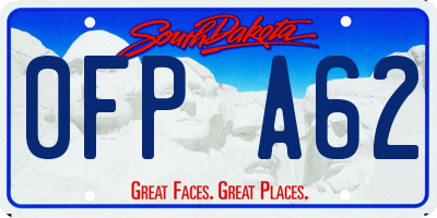 SD license plate 0FPA62