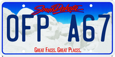 SD license plate 0FPA67