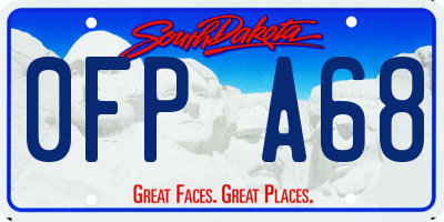SD license plate 0FPA68