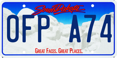 SD license plate 0FPA74