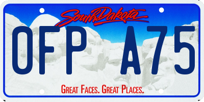 SD license plate 0FPA75