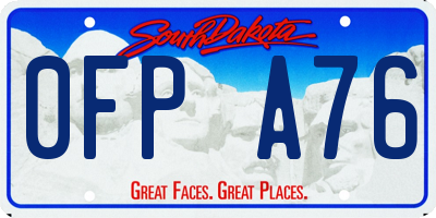 SD license plate 0FPA76