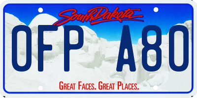 SD license plate 0FPA80