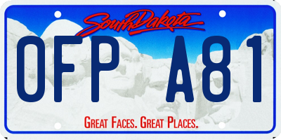 SD license plate 0FPA81
