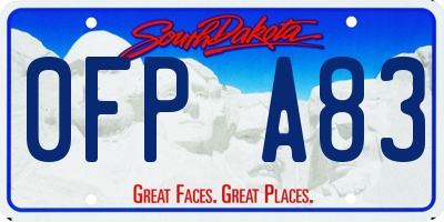 SD license plate 0FPA83