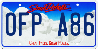SD license plate 0FPA86