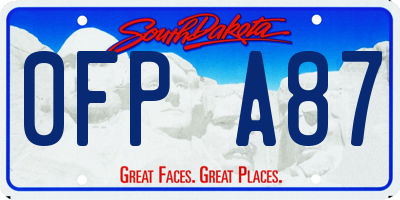 SD license plate 0FPA87
