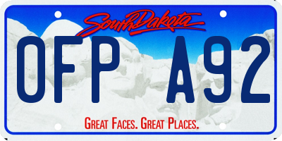 SD license plate 0FPA92