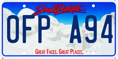 SD license plate 0FPA94