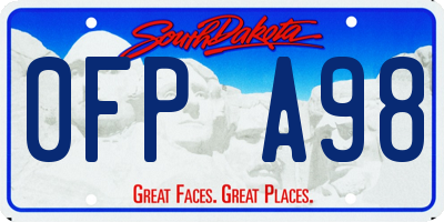 SD license plate 0FPA98