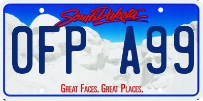 SD license plate 0FPA99