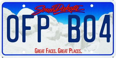 SD license plate 0FPB04